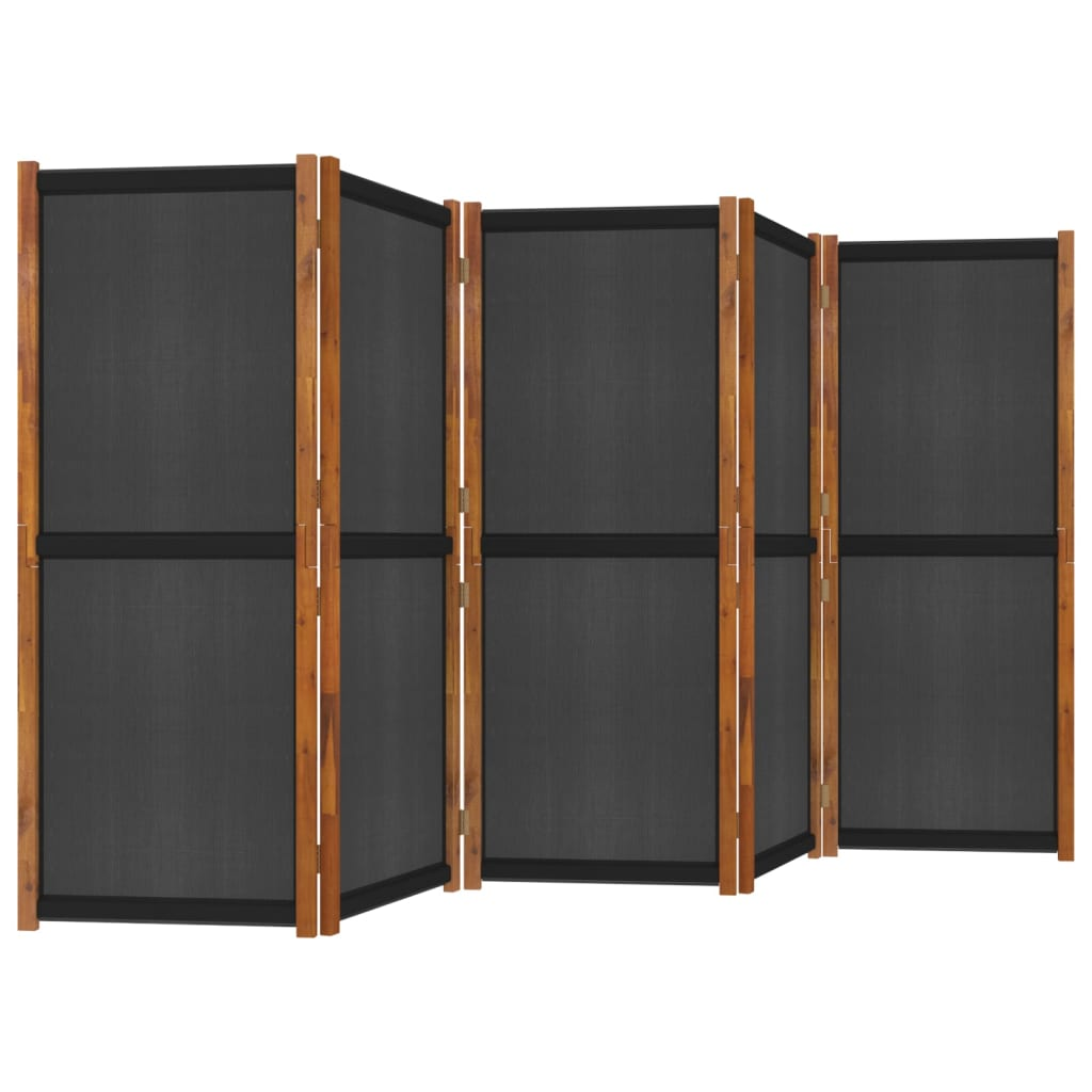 vidaXL 5-Panel Room Divider Black 137.8"x70.9"