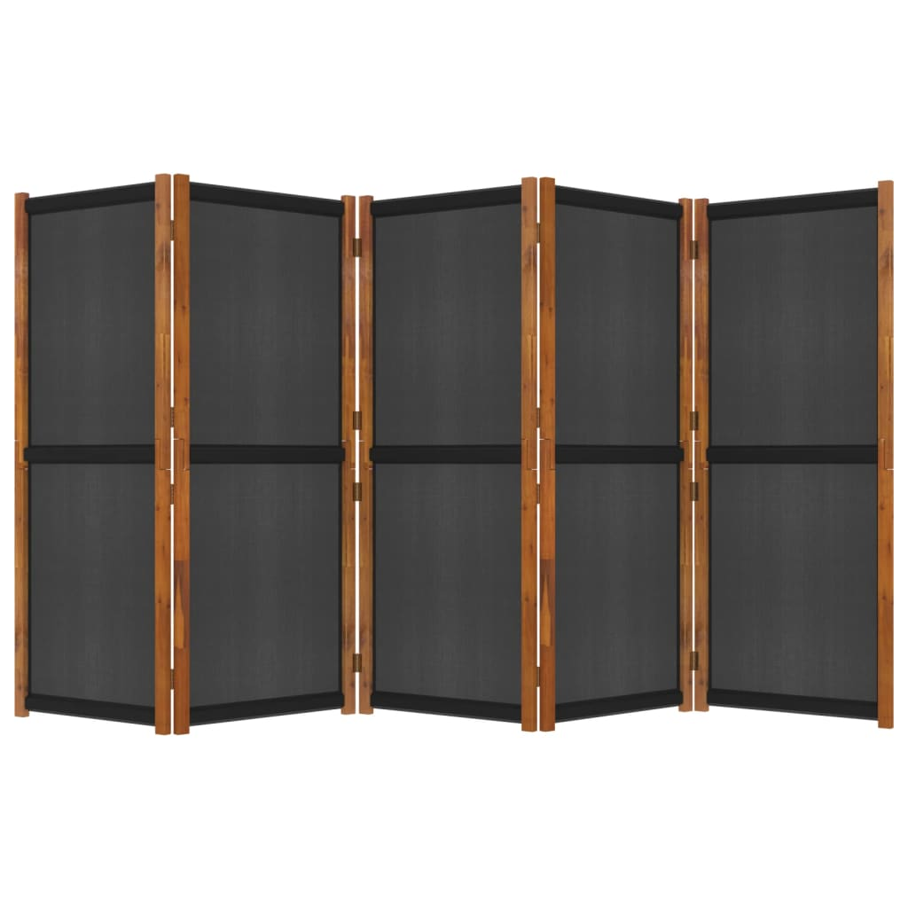 vidaXL 5-Panel Room Divider Black 137.8"x70.9"