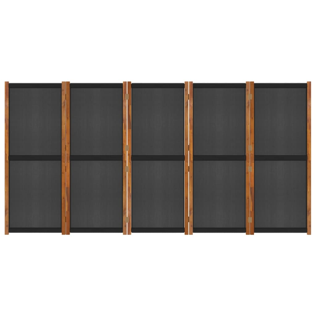 vidaXL 5-Panel Room Divider Black 137.8"x70.9"