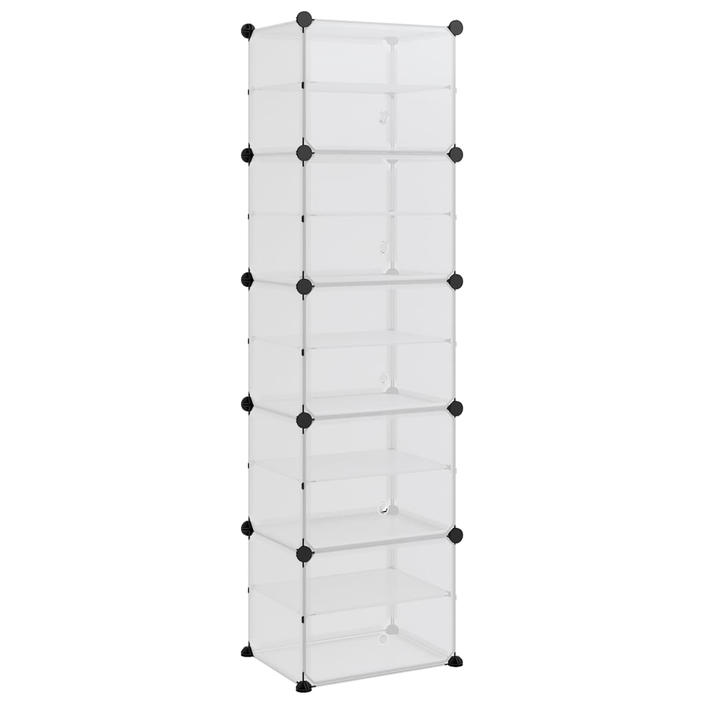 vidaXL Shoe Rack Transparent 17.3"x12.4"x60.4" PP