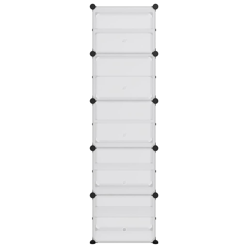 vidaXL Shoe Rack Transparent 17.3"x12.4"x60.4" PP