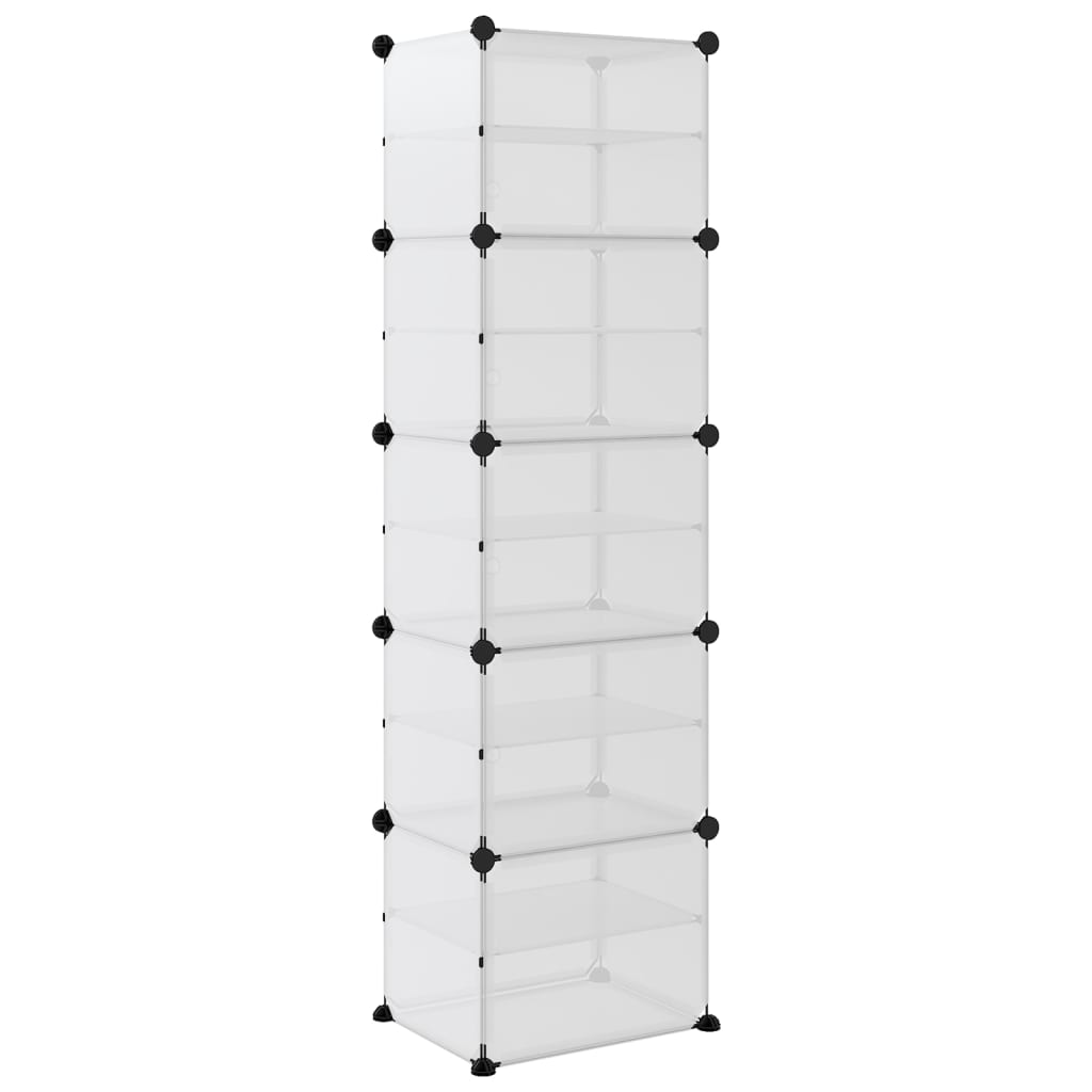 vidaXL Shoe Rack Transparent 17.3"x12.4"x60.4" PP