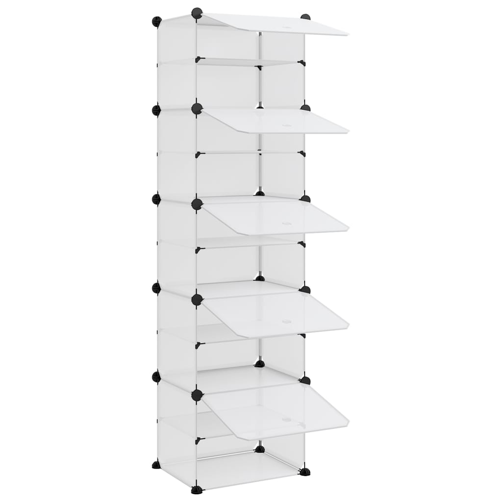 vidaXL Shoe Rack Transparent 17.3"x12.4"x60.4" PP