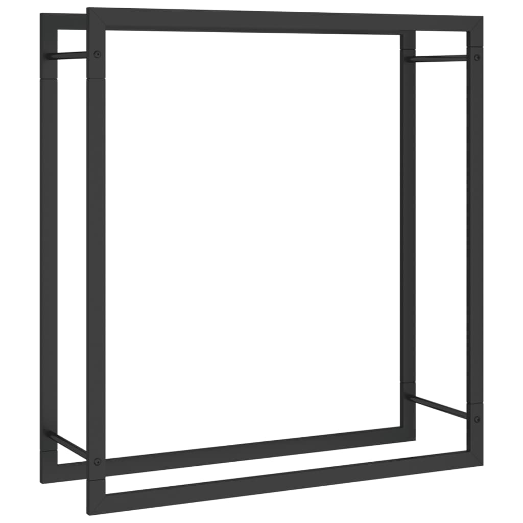 vidaXL Firewood Rack Matt Black 31.5"x11"x33.9" Steel