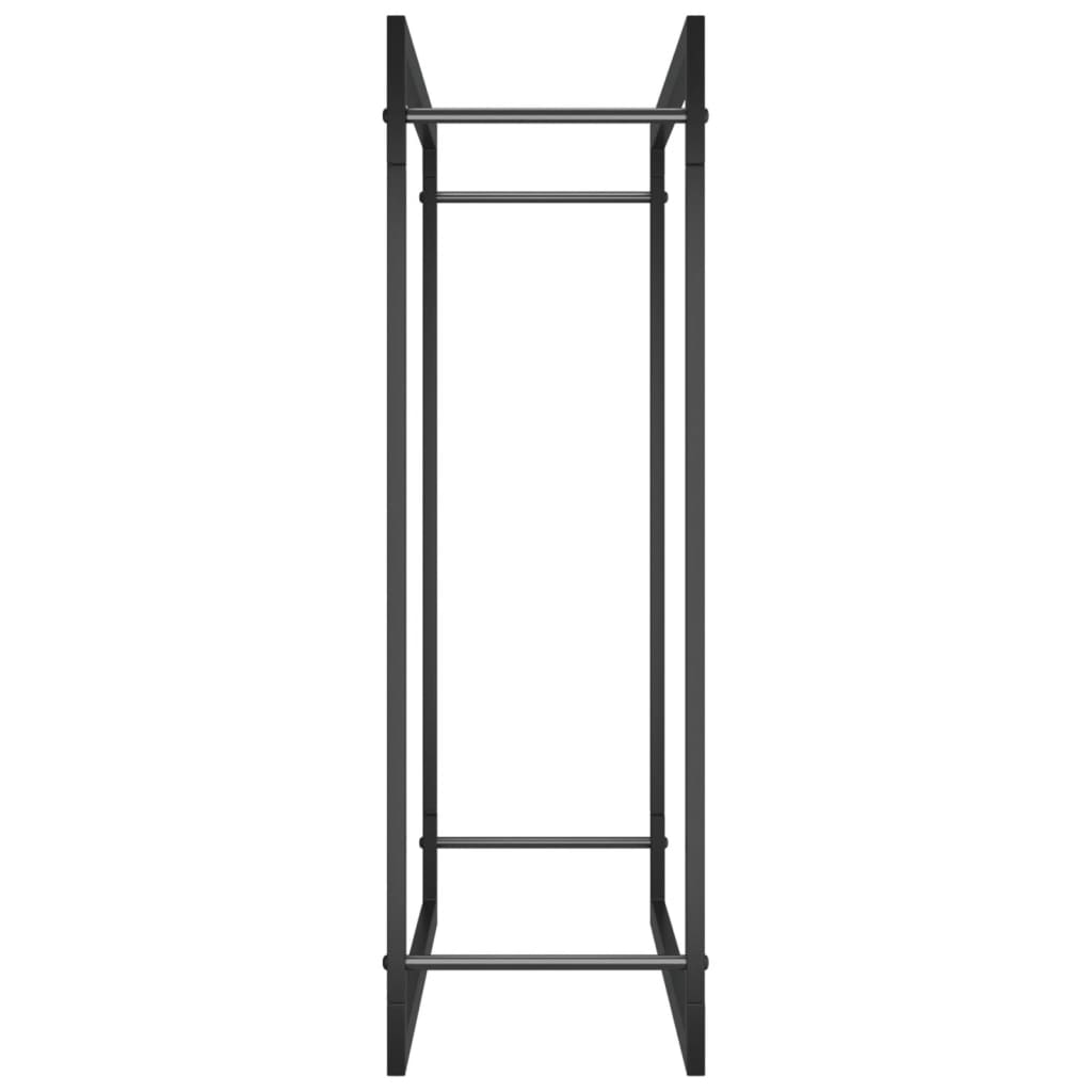 vidaXL Firewood Rack Matt Black 31.5"x11"x33.9" Steel