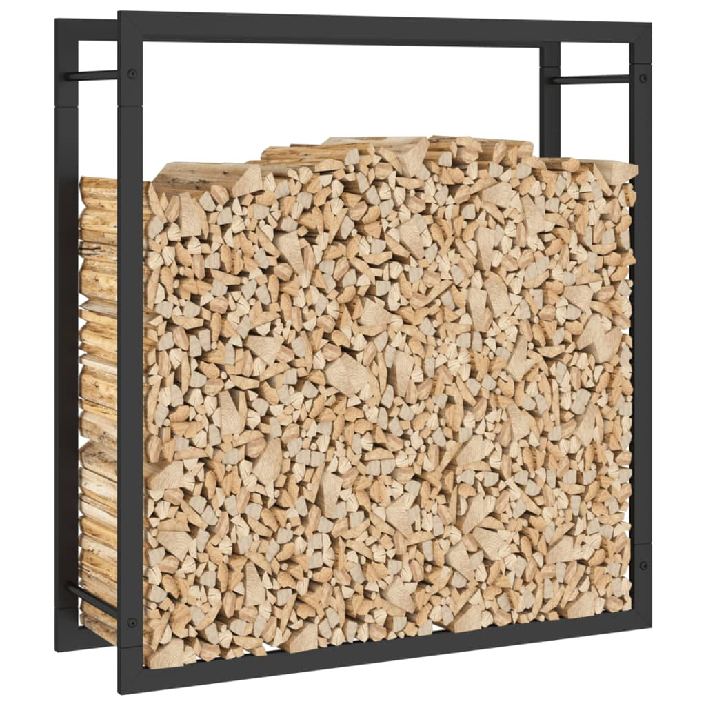 vidaXL Firewood Rack Matt Black 31.5"x11"x33.9" Steel