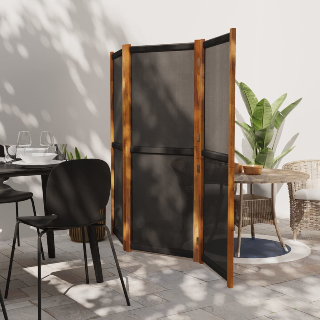 vidaXL 3-Panel Room Divider Black 82.7"x70.9"