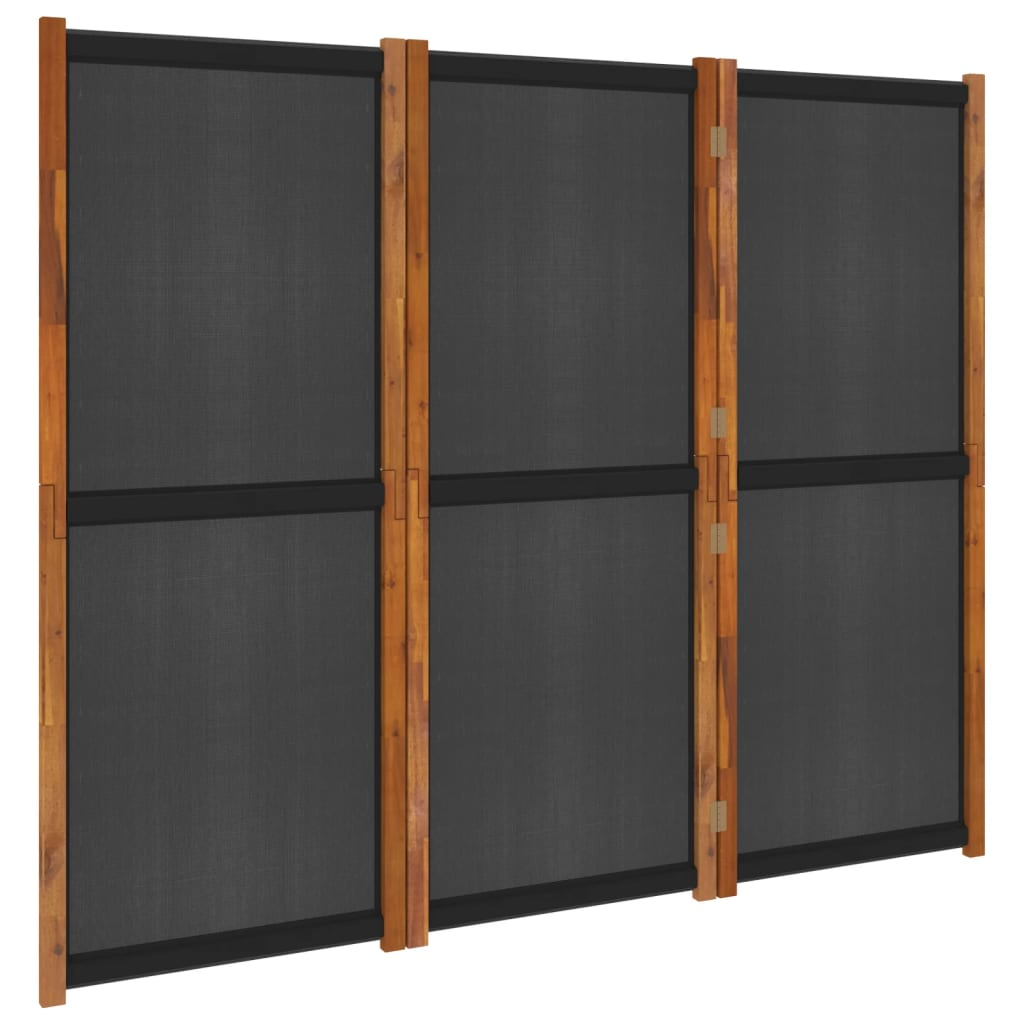 vidaXL 3-Panel Room Divider Black 82.7"x70.9"