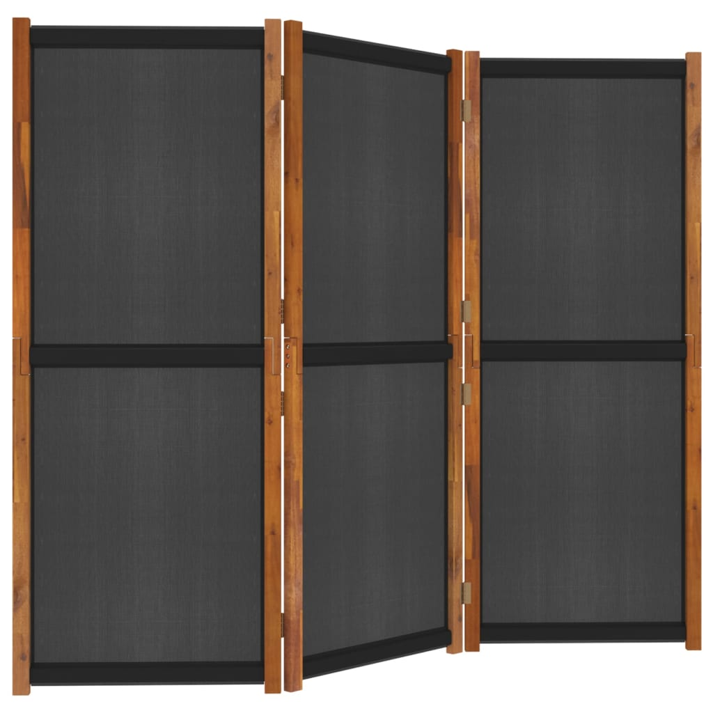 vidaXL 3-Panel Room Divider Black 82.7"x70.9"