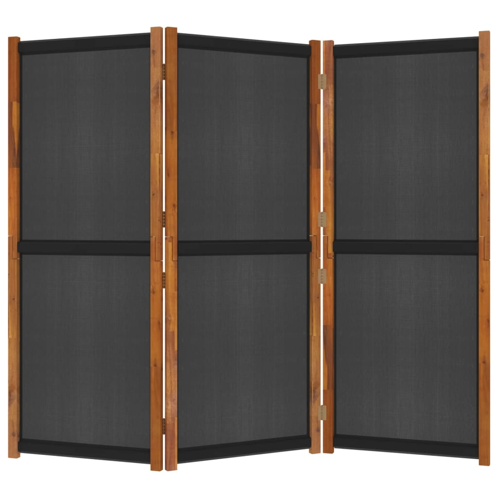 vidaXL 3-Panel Room Divider Black 82.7"x70.9"