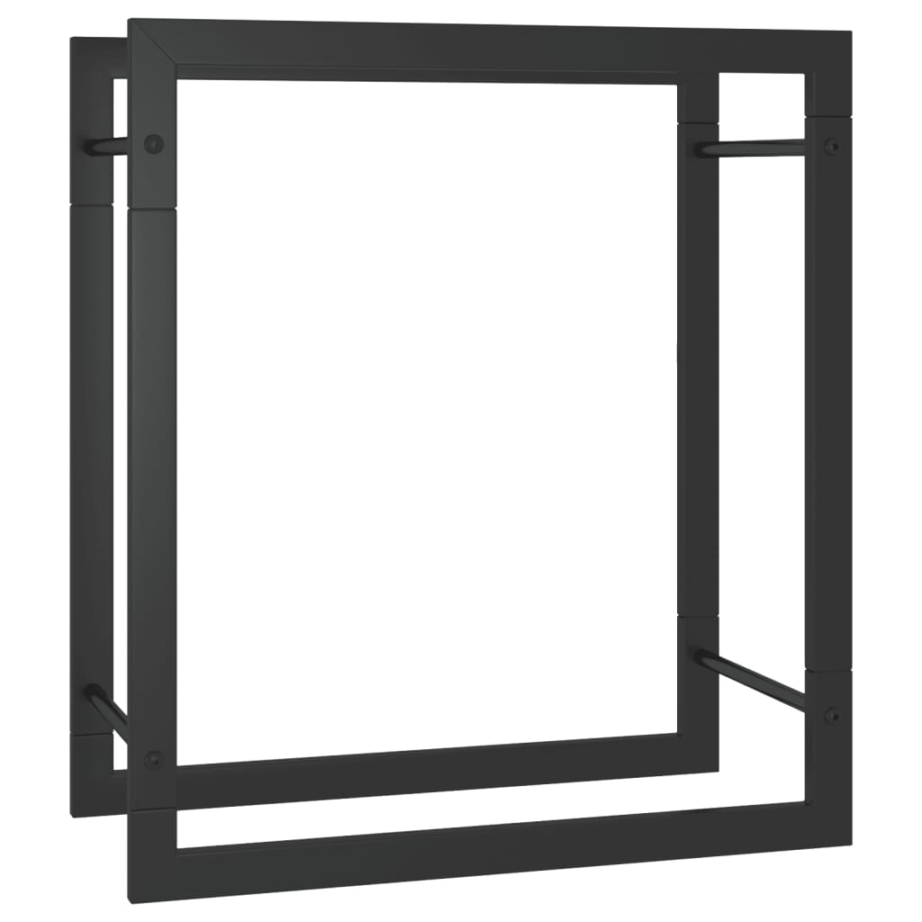 vidaXL Firewood Rack Matt Black 19.7"x11"x22" Steel