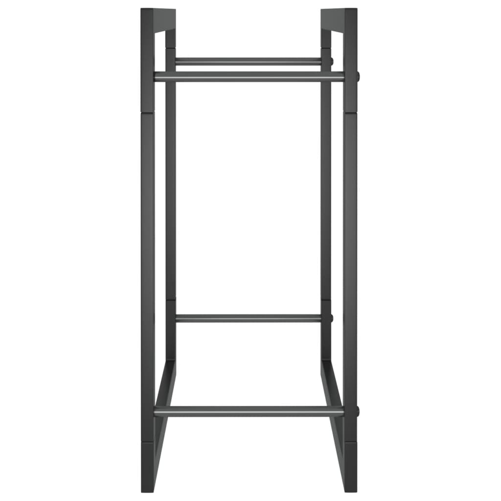 vidaXL Firewood Rack Matt Black 19.7"x11"x22" Steel