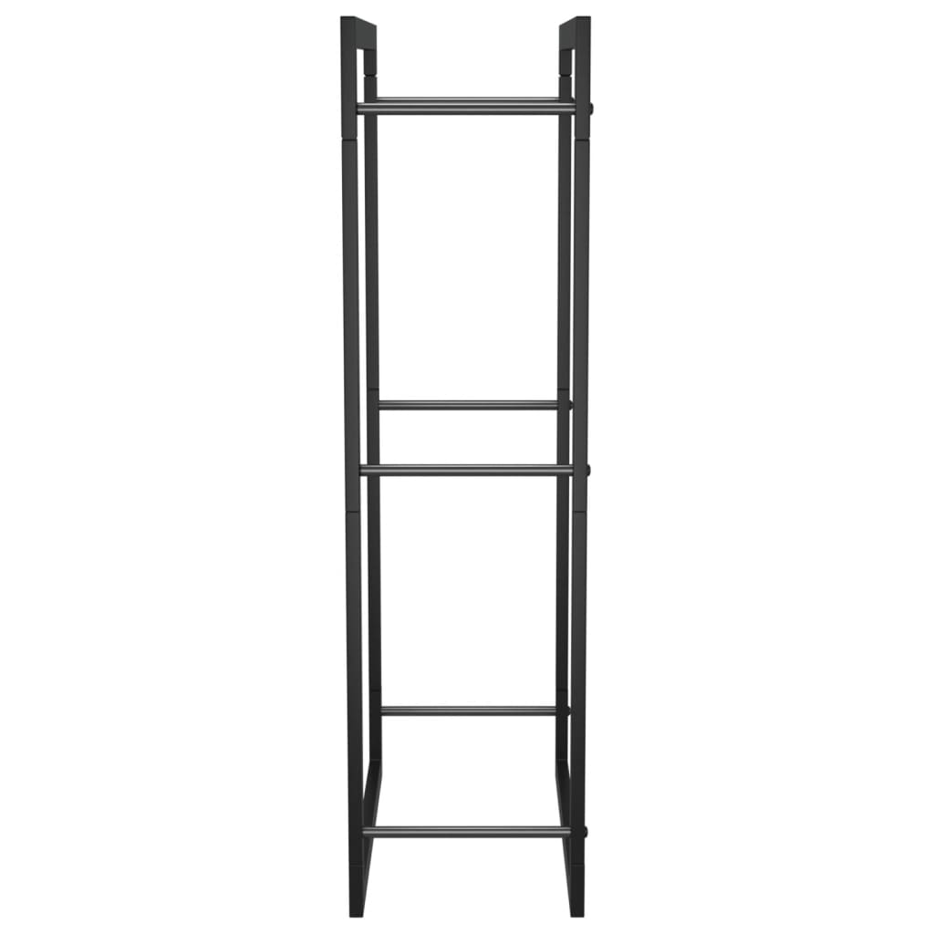 vidaXL Firewood Rack Matt Black 19.7"x11"x37" Steel