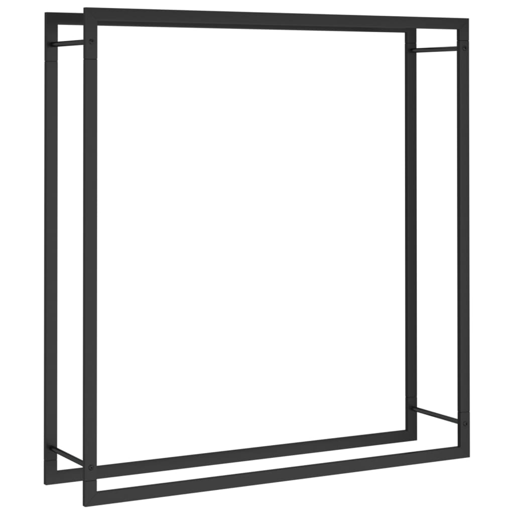 vidaXL Firewood Rack Matt Black 43.3"x11"x45.7" Steel