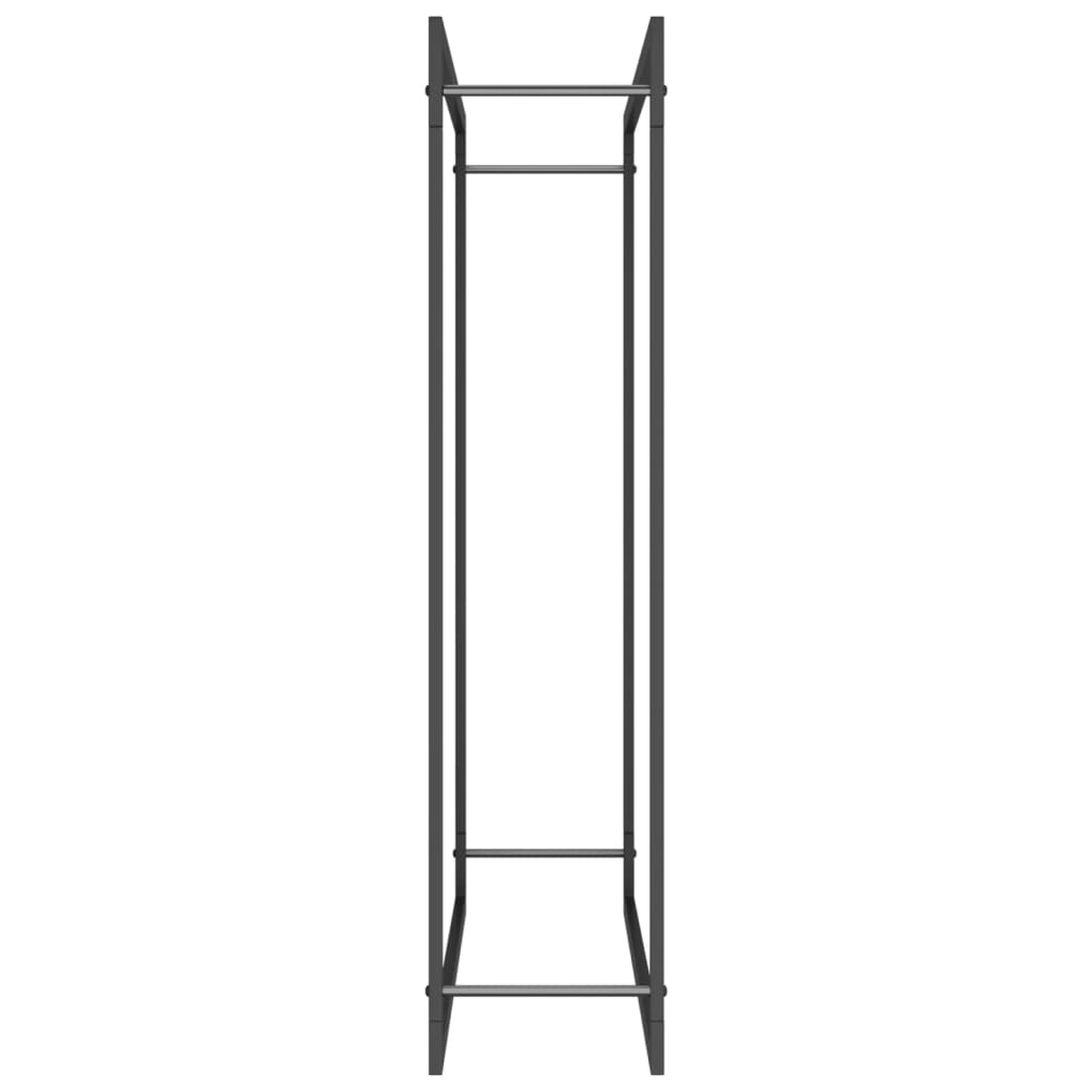 vidaXL Firewood Rack Matt Black 43.3"x11"x45.7" Steel