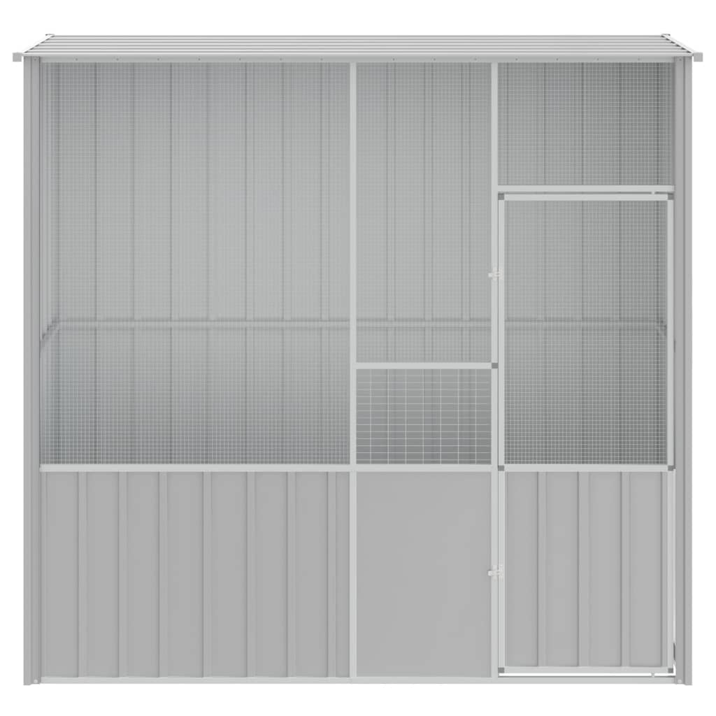 vidaXL Bird Cage Gray 84.6"x30.7"x78.7" Galvanized Steel