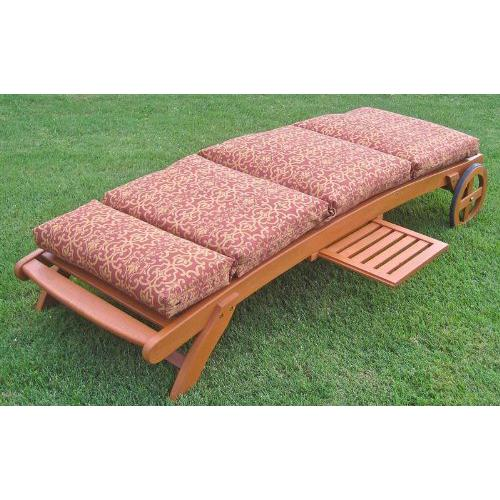 Royal Tahiti Outdoor Wood Chaise Lounge with Wheels