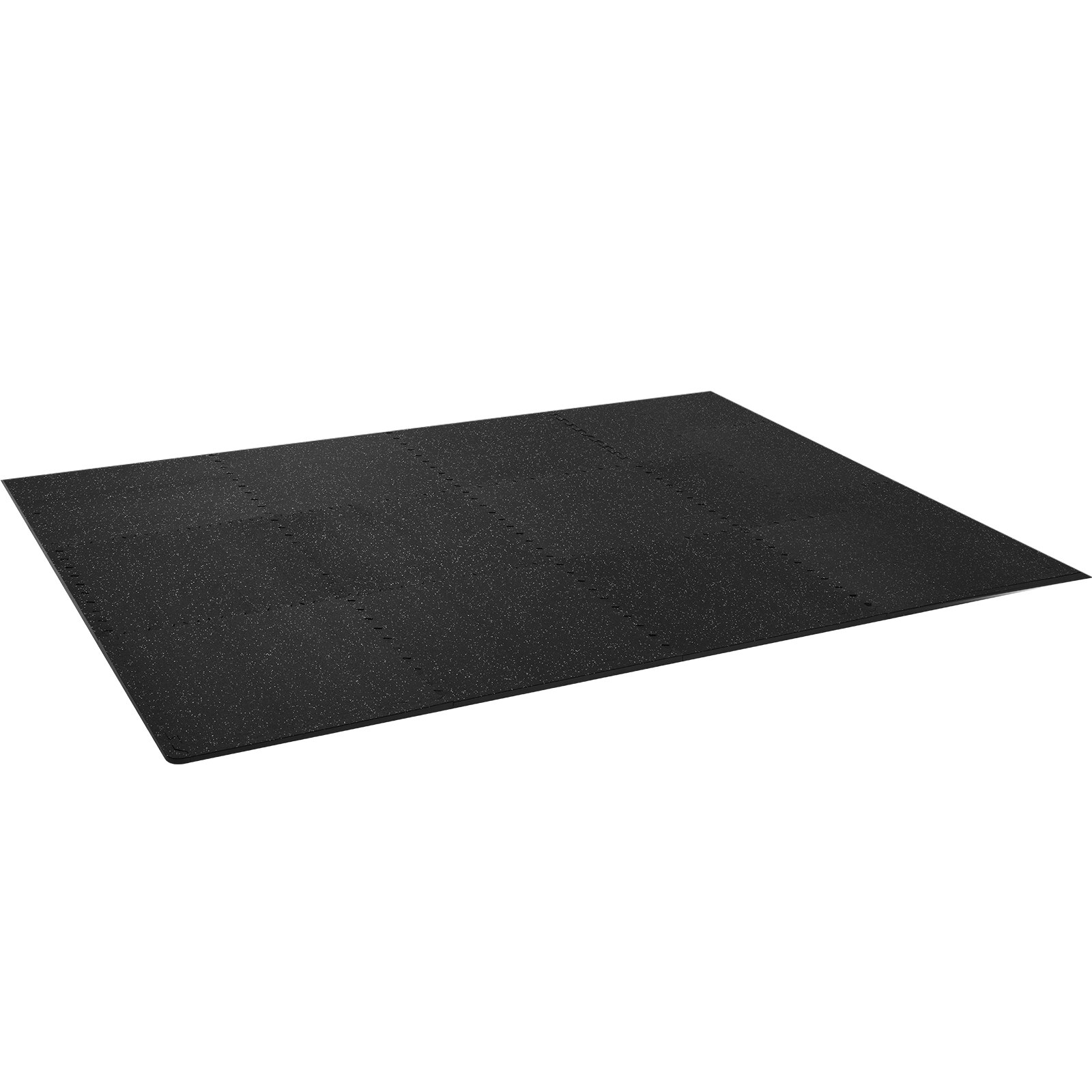 VEVOR 12 PCS 1/2 inch Thick Gym Floor Mats, 24" x 24" EVA Foam & Rubber Top Interlocking Workout Floor Mats with 48 sq.ft Coverage, Waterproof Exercise Puzzle Flooring for Gym, Home, Garage, Basement