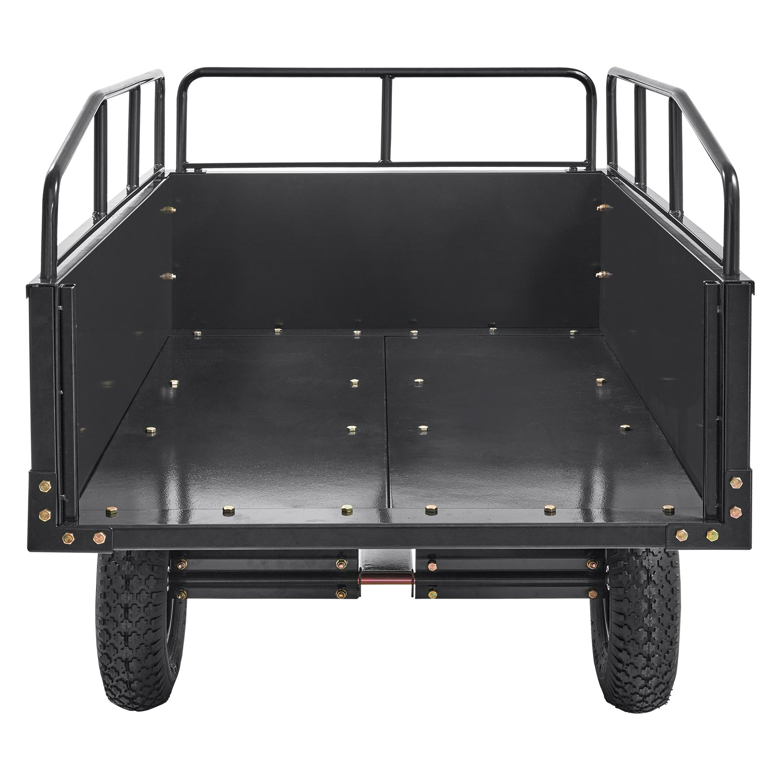 VEVOR Heavy Duty ATV Trailer Steel Dump Cart, 750-Pound 15 Cubic Feet, Garden Utility Trailer with Removable Sides for Riding Lawn Mower Tractor