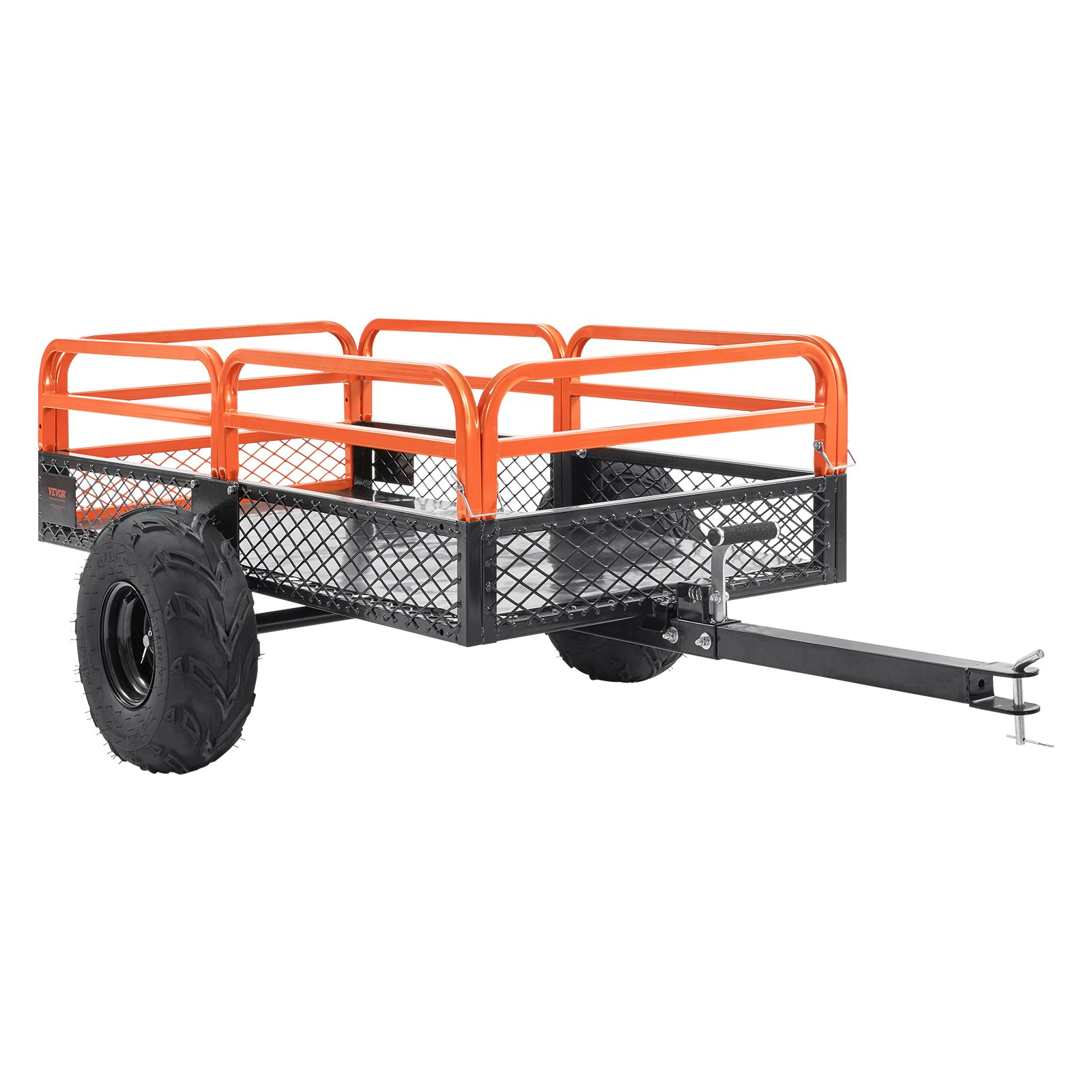 VEVOR Heavy Duty Steel ATV Dump Trailer, 1500-Pound Load Capacity 15 Cubic Feet, Tow Behind Dump Cart Garden Trailer, with Removable Sides and 2 Tires, for Mowers, Tractors, ATV, UTV