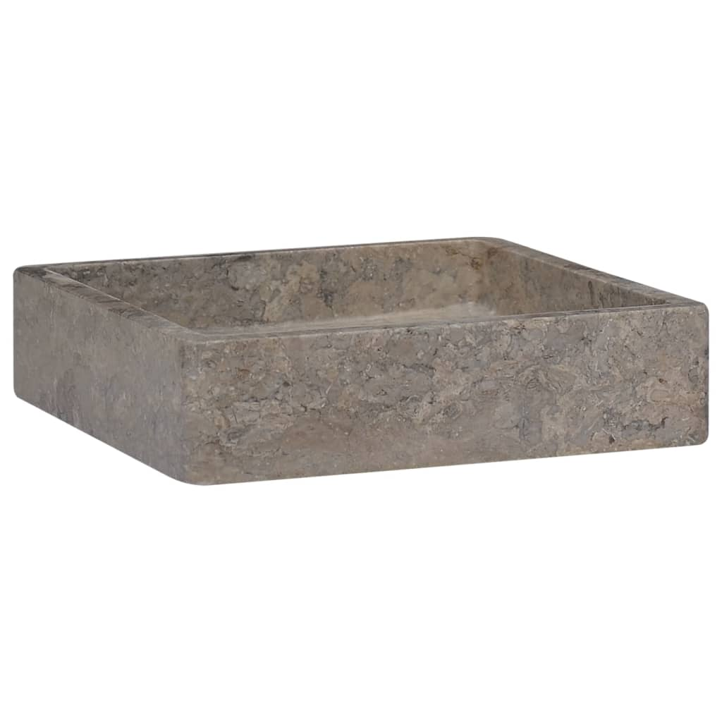 vidaXL Sink Gray 15.7"x15.7"x3.9" Marble