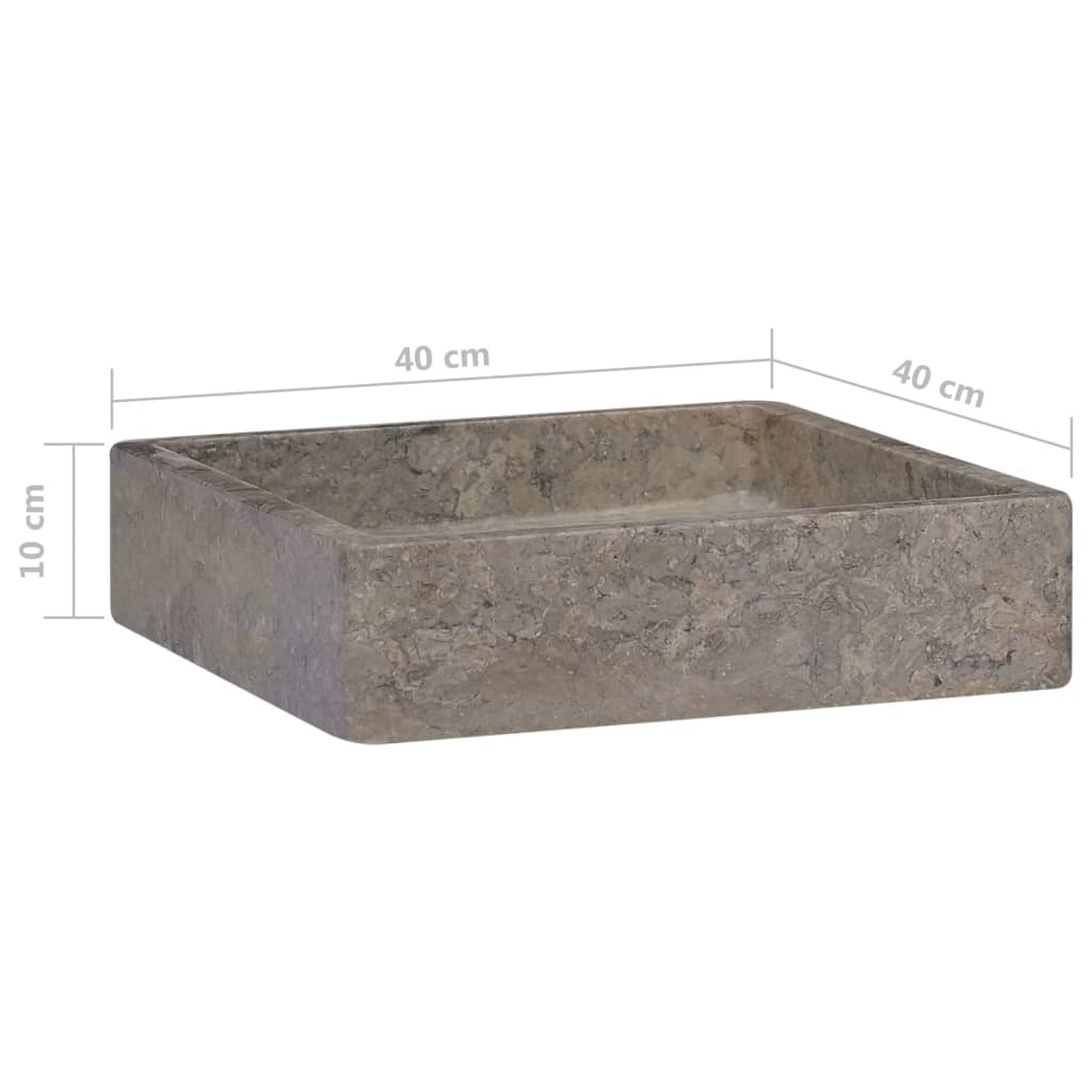 vidaXL Sink Gray 15.7"x15.7"x3.9" Marble