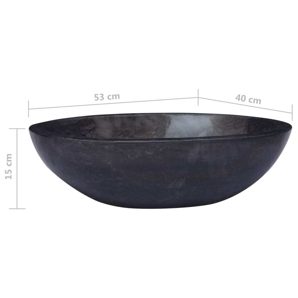 vidaXL Sink Black 20.9"x15.7"x5.9" Marble