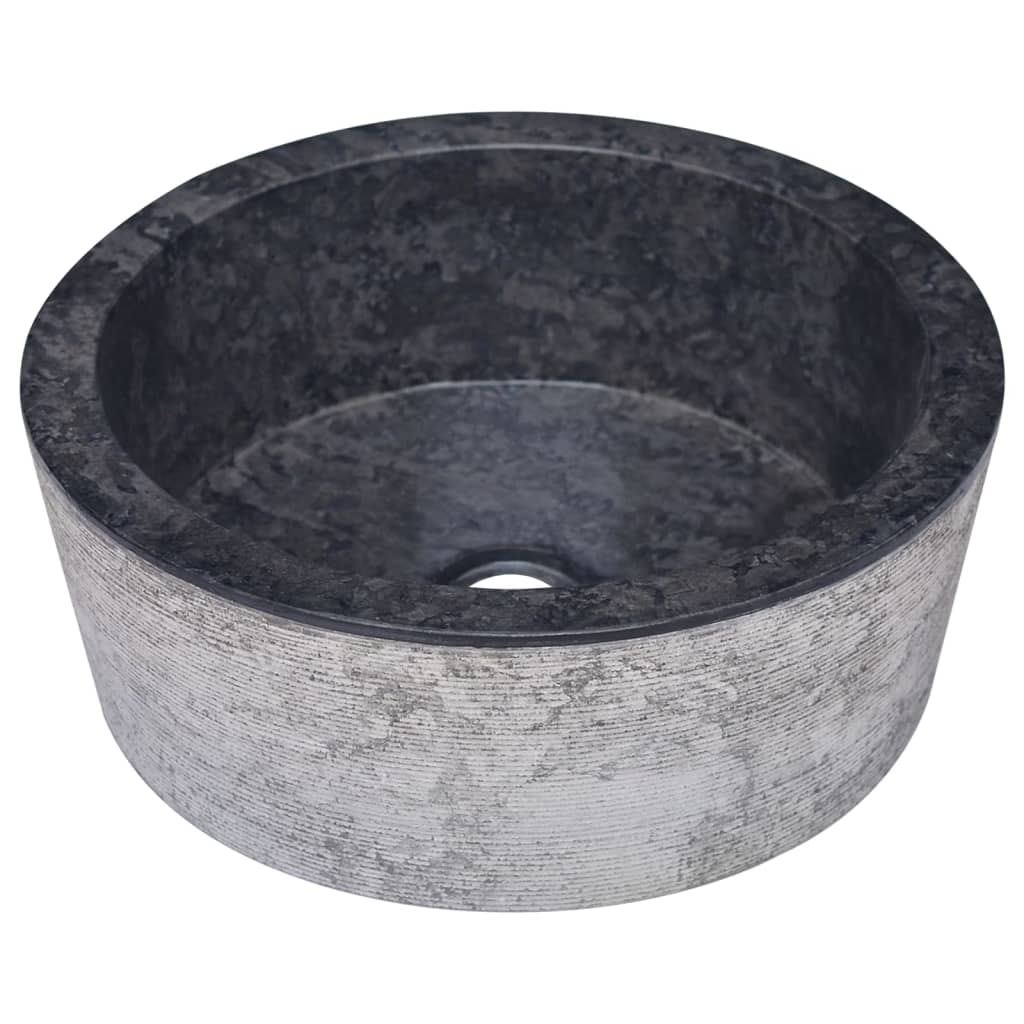 vidaXL Sink Black Ø15.7"x5.9" Marble