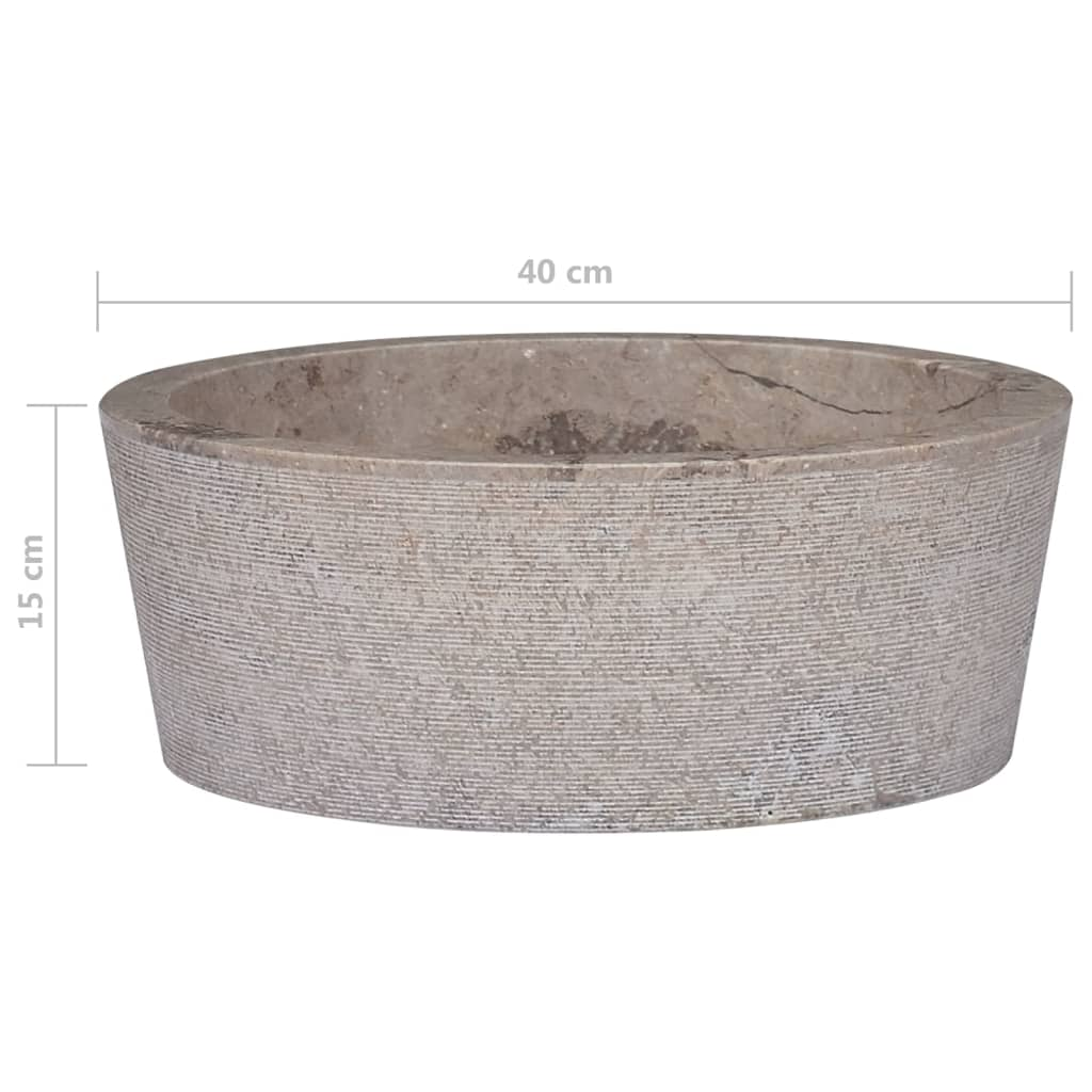 vidaXL Sink Gray Ø15.7"x5.9" Marble