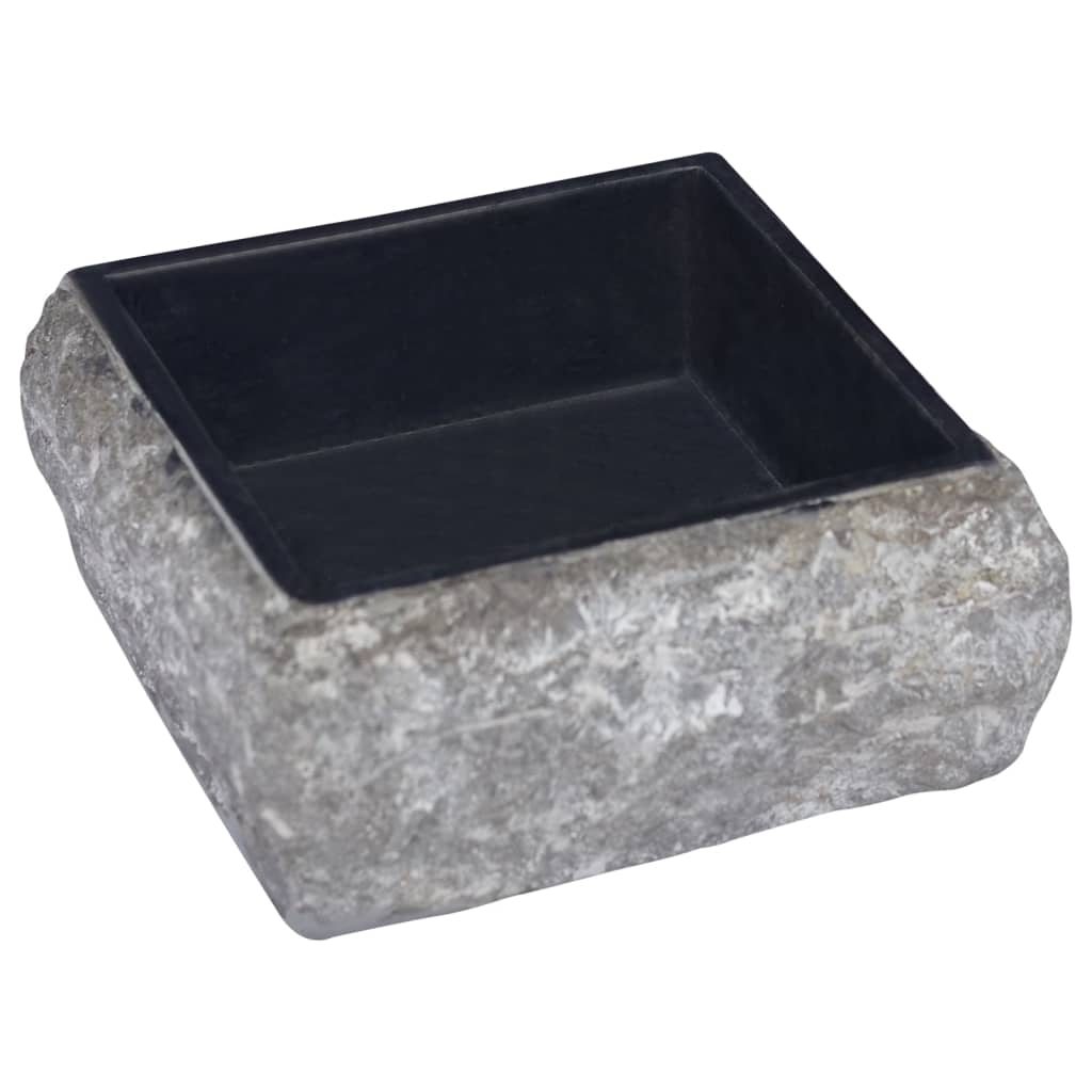 vidaXL Sink Black 11.8"x11.8"x5.1" Marble