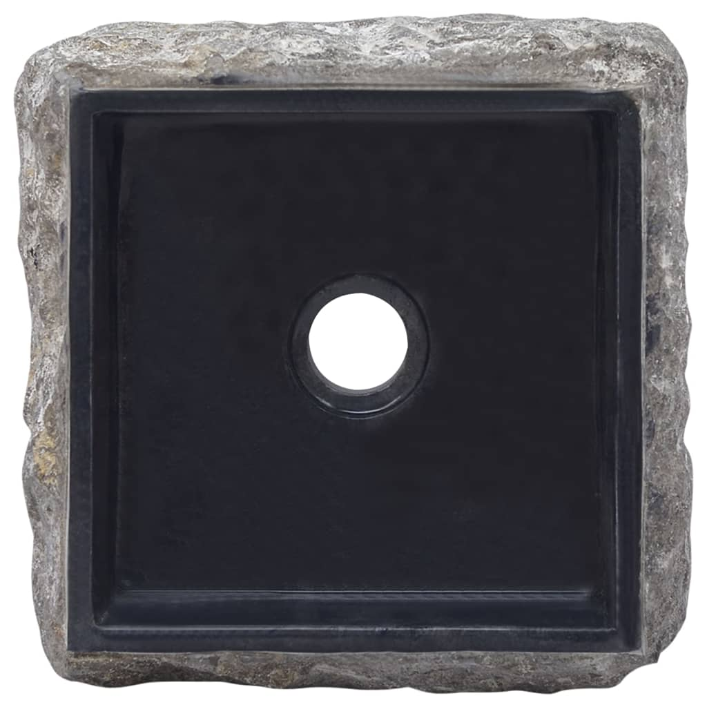 vidaXL Sink Black 11.8"x11.8"x5.1" Marble