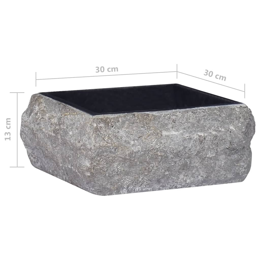 vidaXL Sink Black 11.8"x11.8"x5.1" Marble