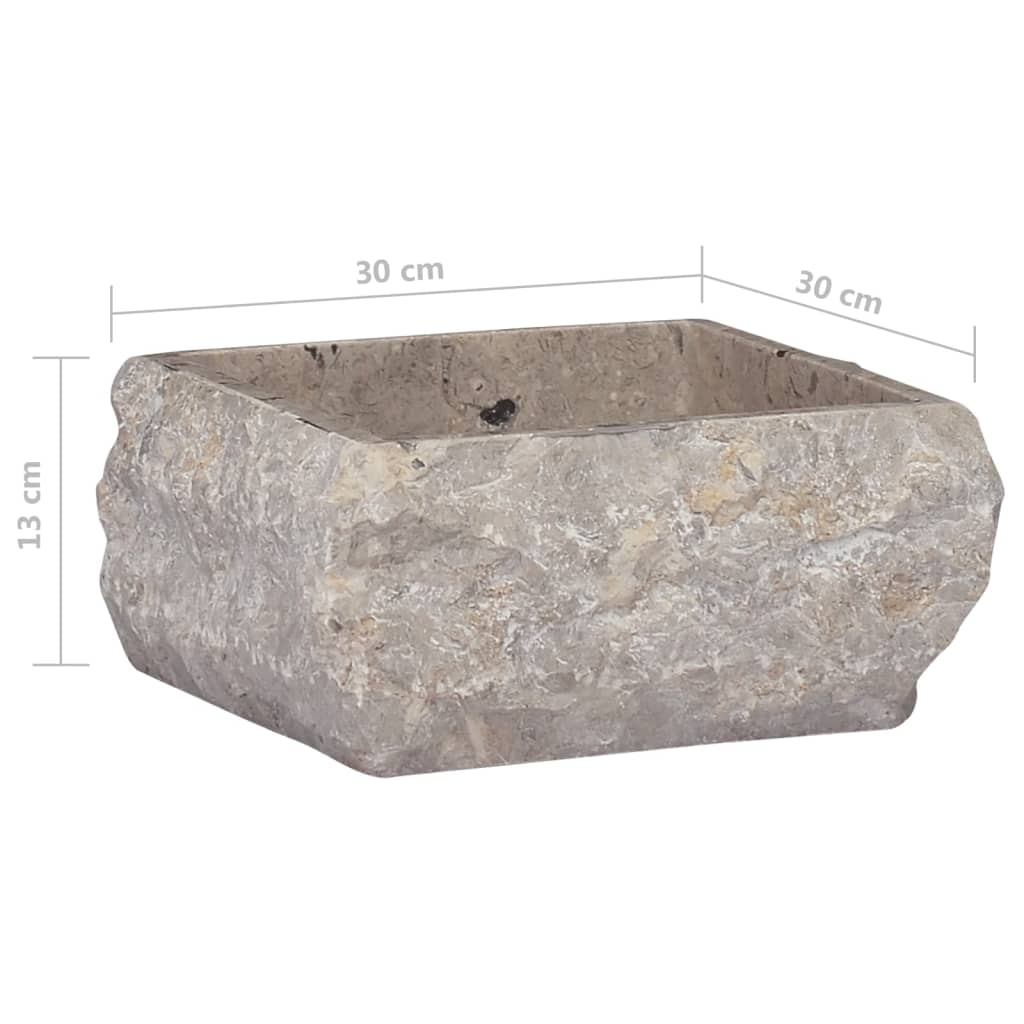 vidaXL Sink Gray 11.8"x11.8"x5.1" Marble