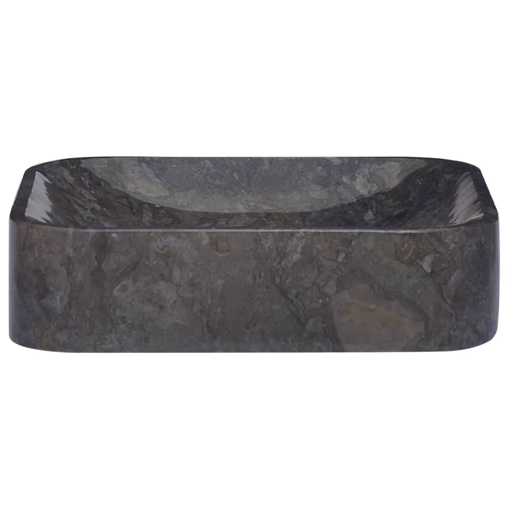 vidaXL Sink Black 15.7"x15.7"x3.9" Marble