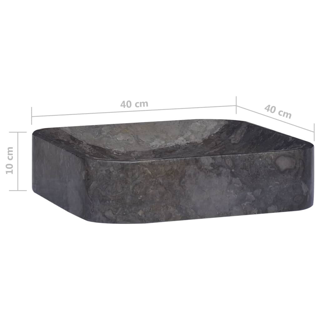 vidaXL Sink Black 15.7"x15.7"x3.9" Marble