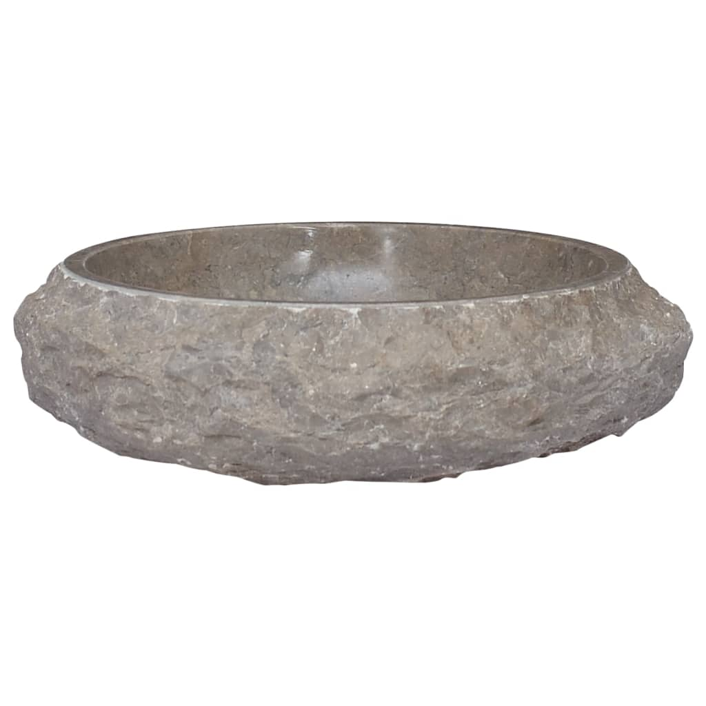 vidaXL Sink Gray Ø15.7"x4.7" Marble