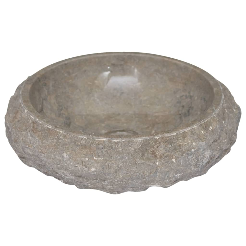 vidaXL Sink Gray Ø15.7"x4.7" Marble