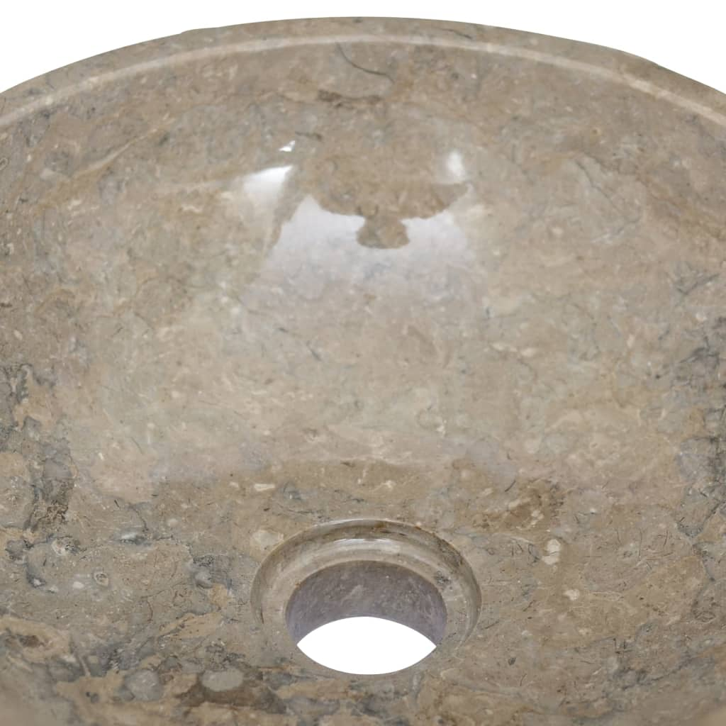 vidaXL Sink Gray Ø15.7"x4.7" Marble