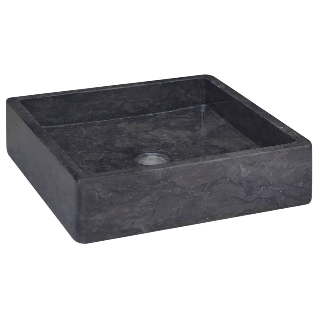 vidaXL Sink Black 15.7"x15.7"x3.9" Marble