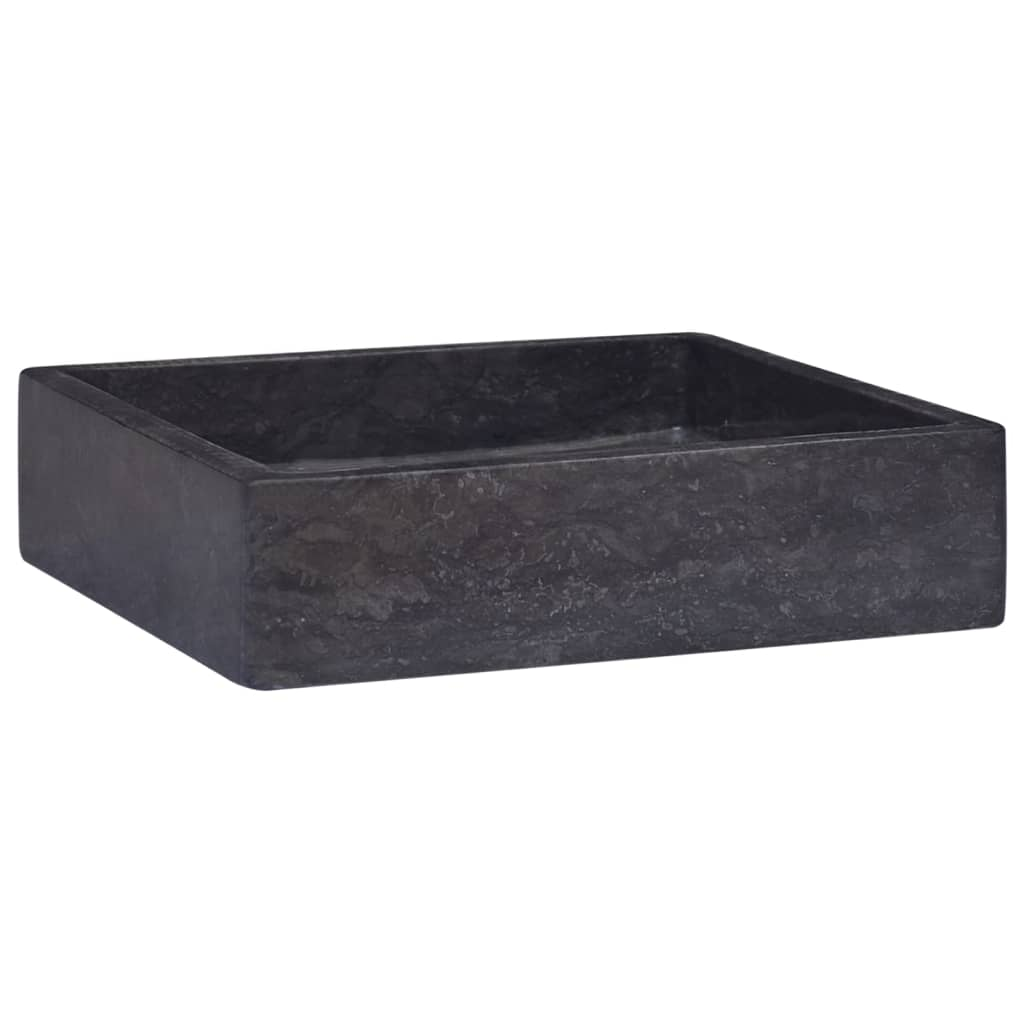 vidaXL Sink Black 15.7"x15.7"x3.9" Marble