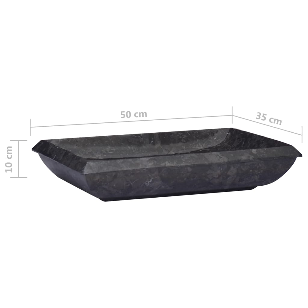 vidaXL Sink Black 19.7"x13.8"x3.9" Marble