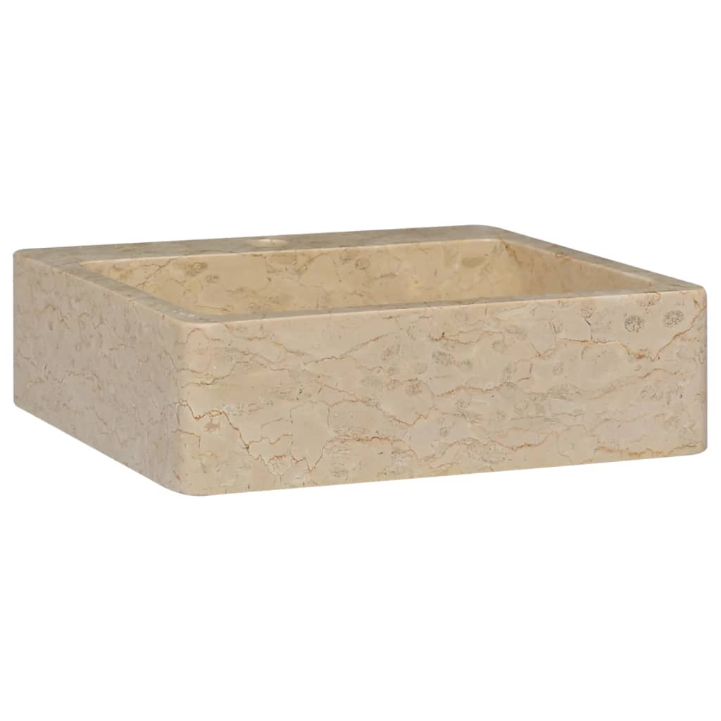 vidaXL Sink Cream 15.7"x15.7"x4.7" Marble