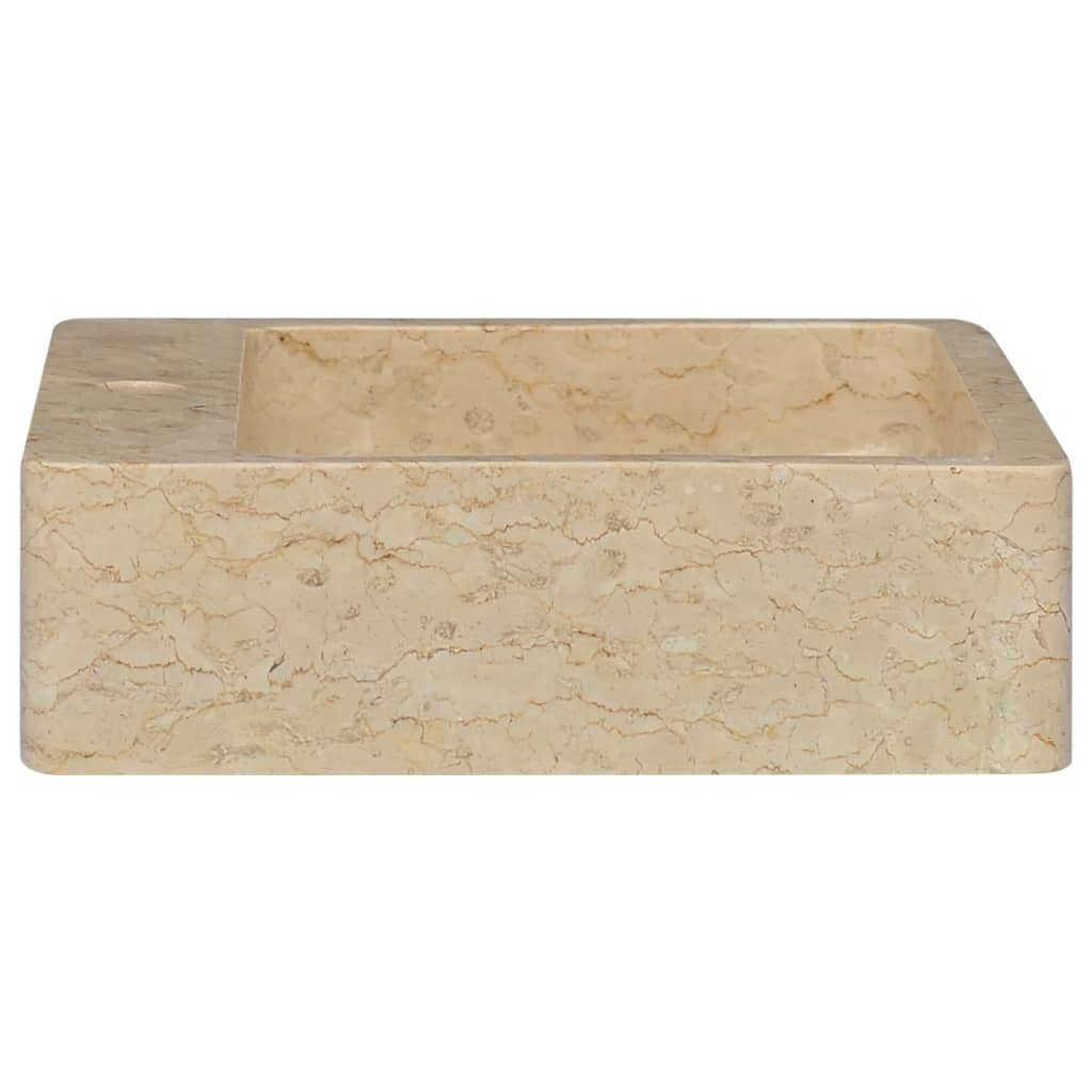 vidaXL Sink Cream 15.7"x15.7"x4.7" Marble