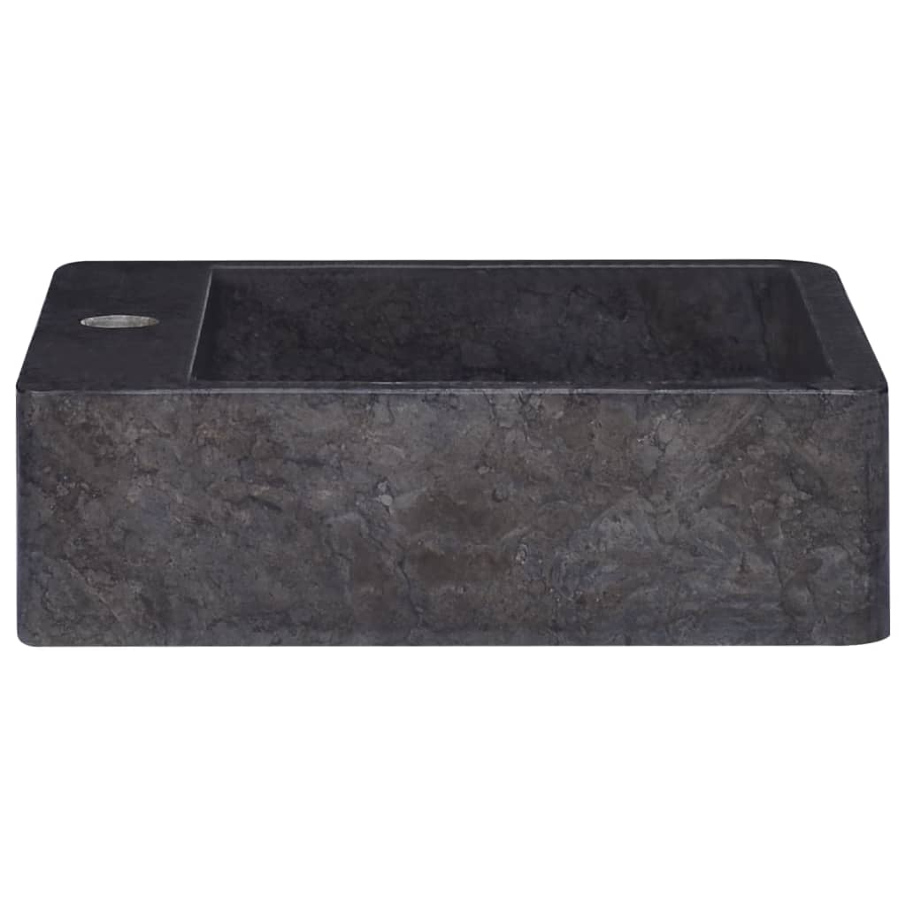 vidaXL Sink Black 15.7"x15.7"x4.7" Marble