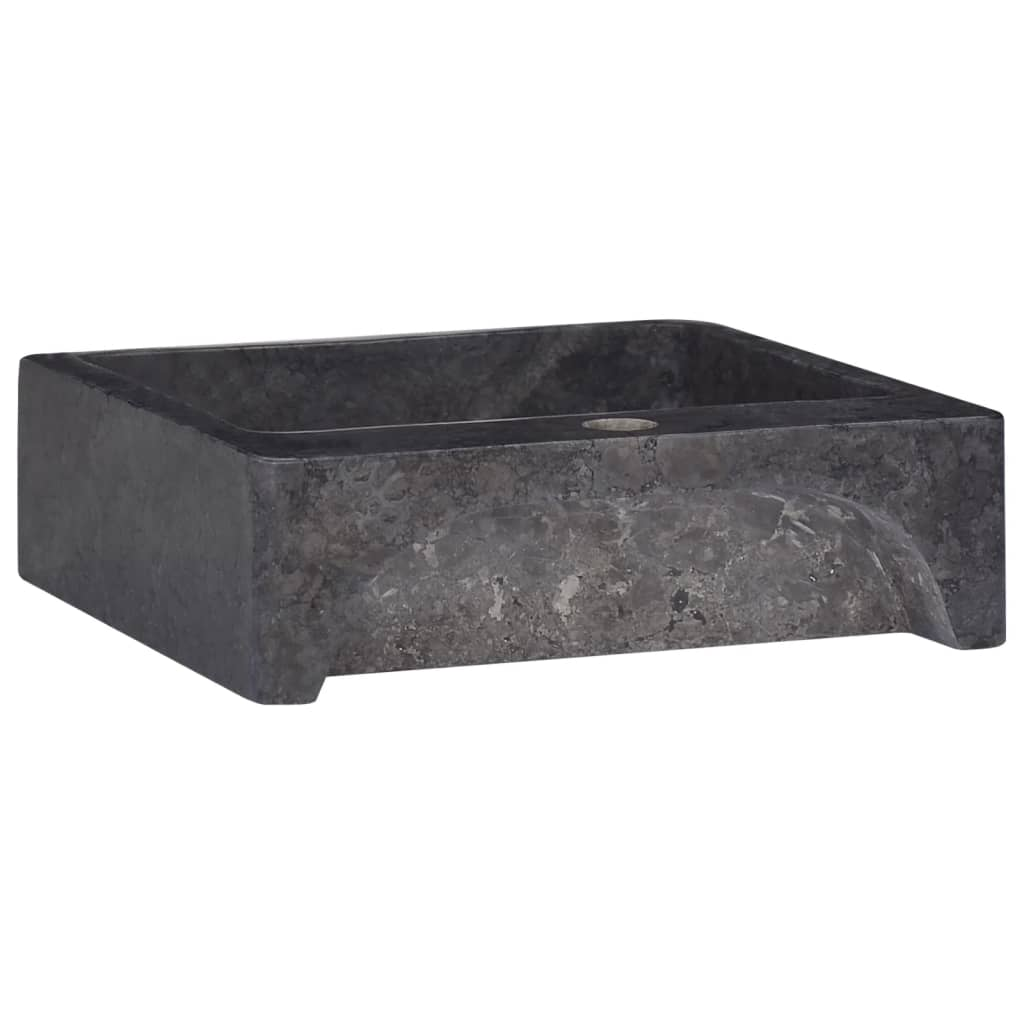 vidaXL Sink Black 15.7"x15.7"x4.7" Marble