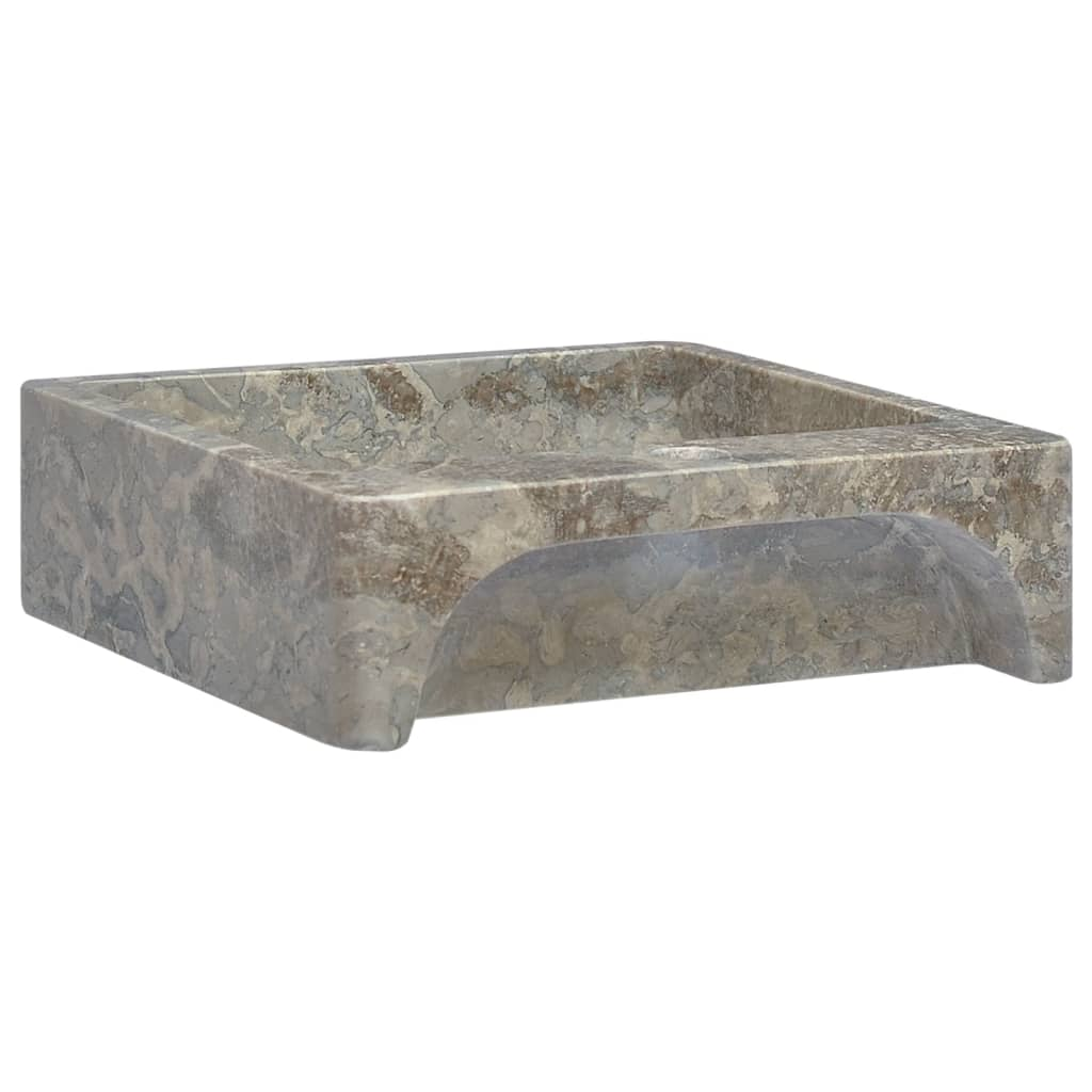 vidaXL Sink Gray 15.7"x15.7"x4.7" Marble