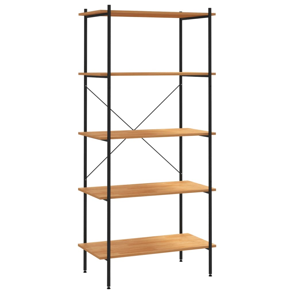 vidaXL 5-Tier Shelving Unit Black and Oak 31.5"x15.7"x64.2"