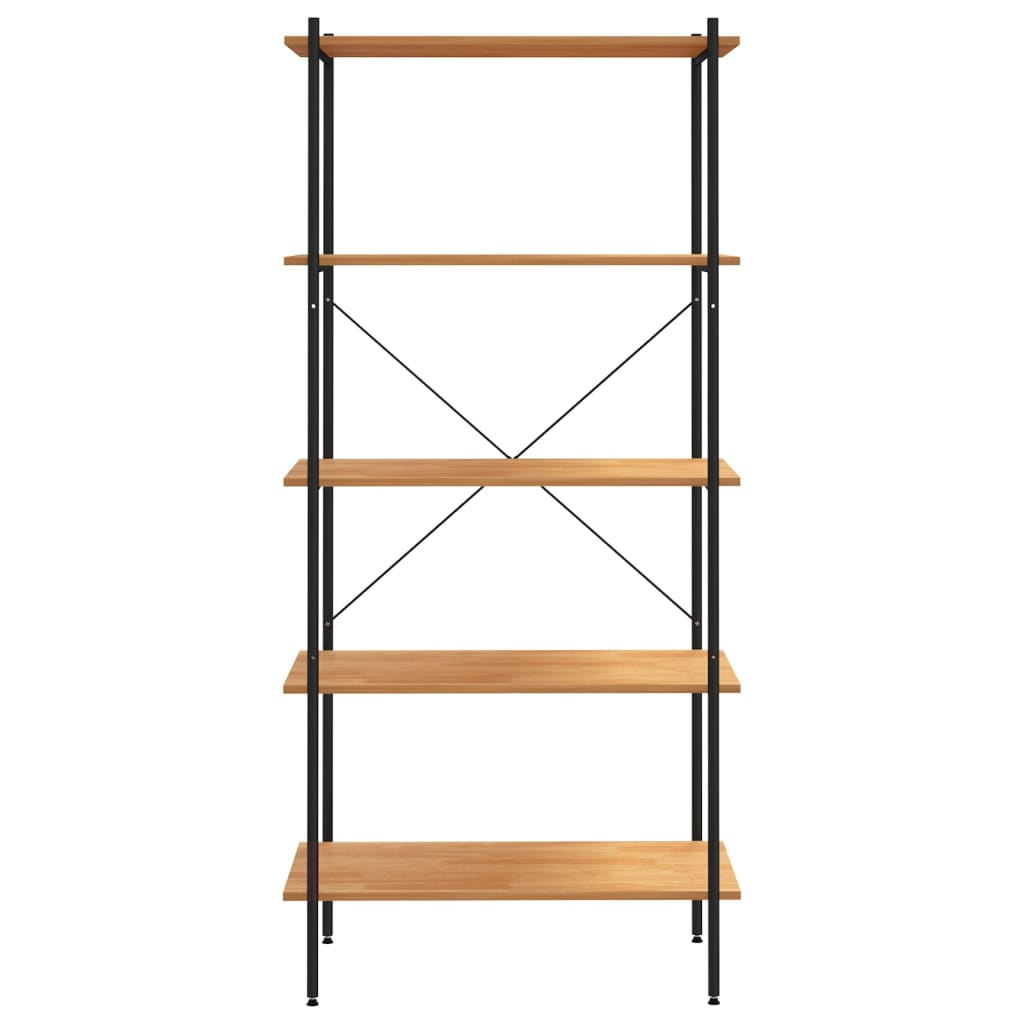 vidaXL 5-Tier Shelving Unit Black and Oak 31.5"x15.7"x64.2"