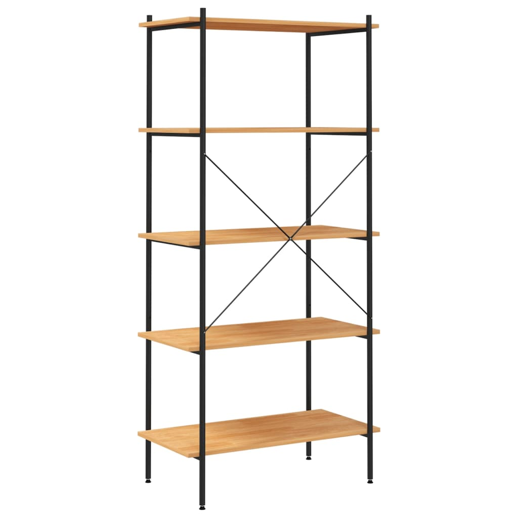 vidaXL 5-Tier Shelving Unit Black and Oak 31.5"x15.7"x64.2"