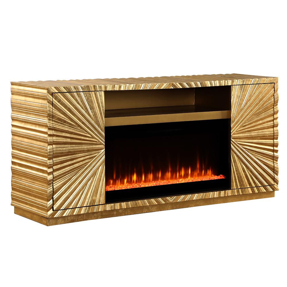 Tamzen Electric Fireplace in Gold